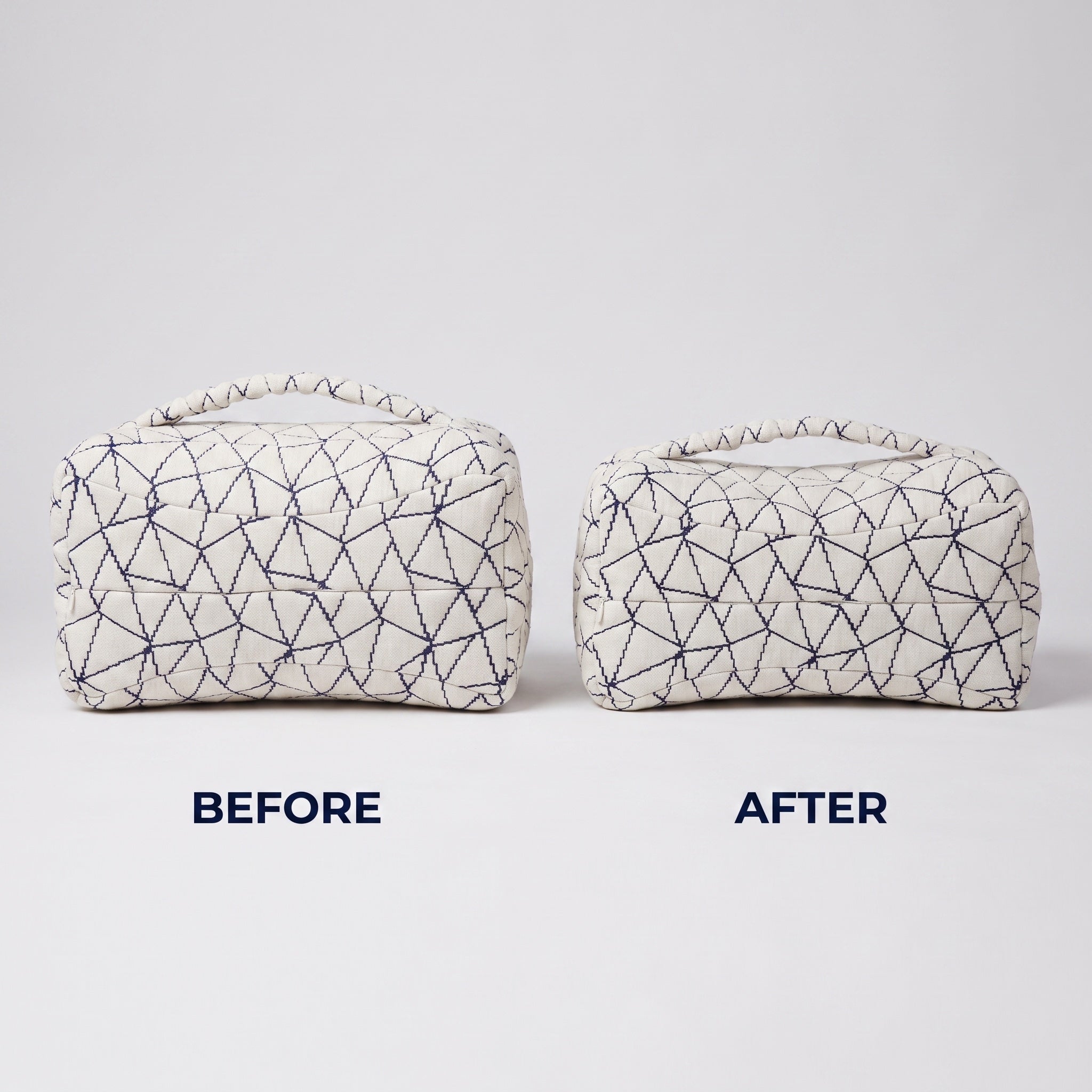 Adjustable height: full loft versus a lower profile with a foam layer removed