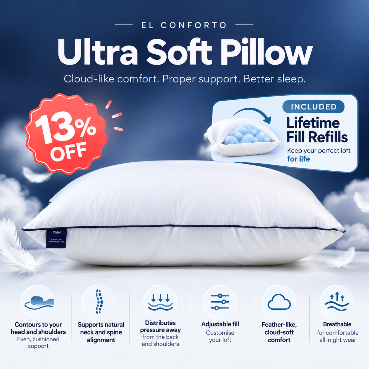 1 Conforto, 13% Off + Lifetime Refill