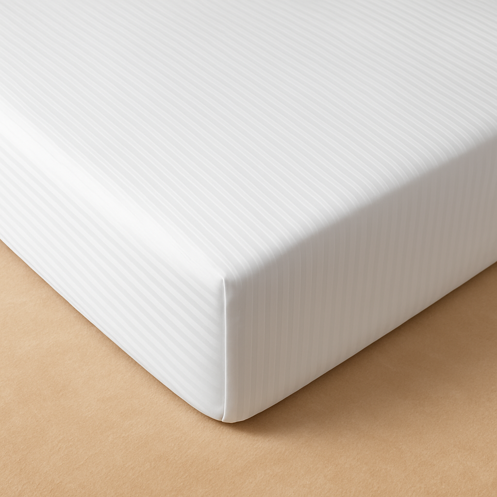 Cotton Bedset - White Stripe (300TC)