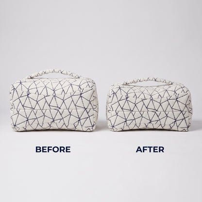 Adjustable height: full loft versus a lower profile with a foam layer removed