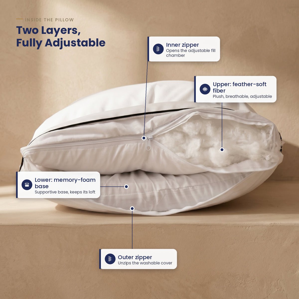La Carezza Pillow (Adjustable)