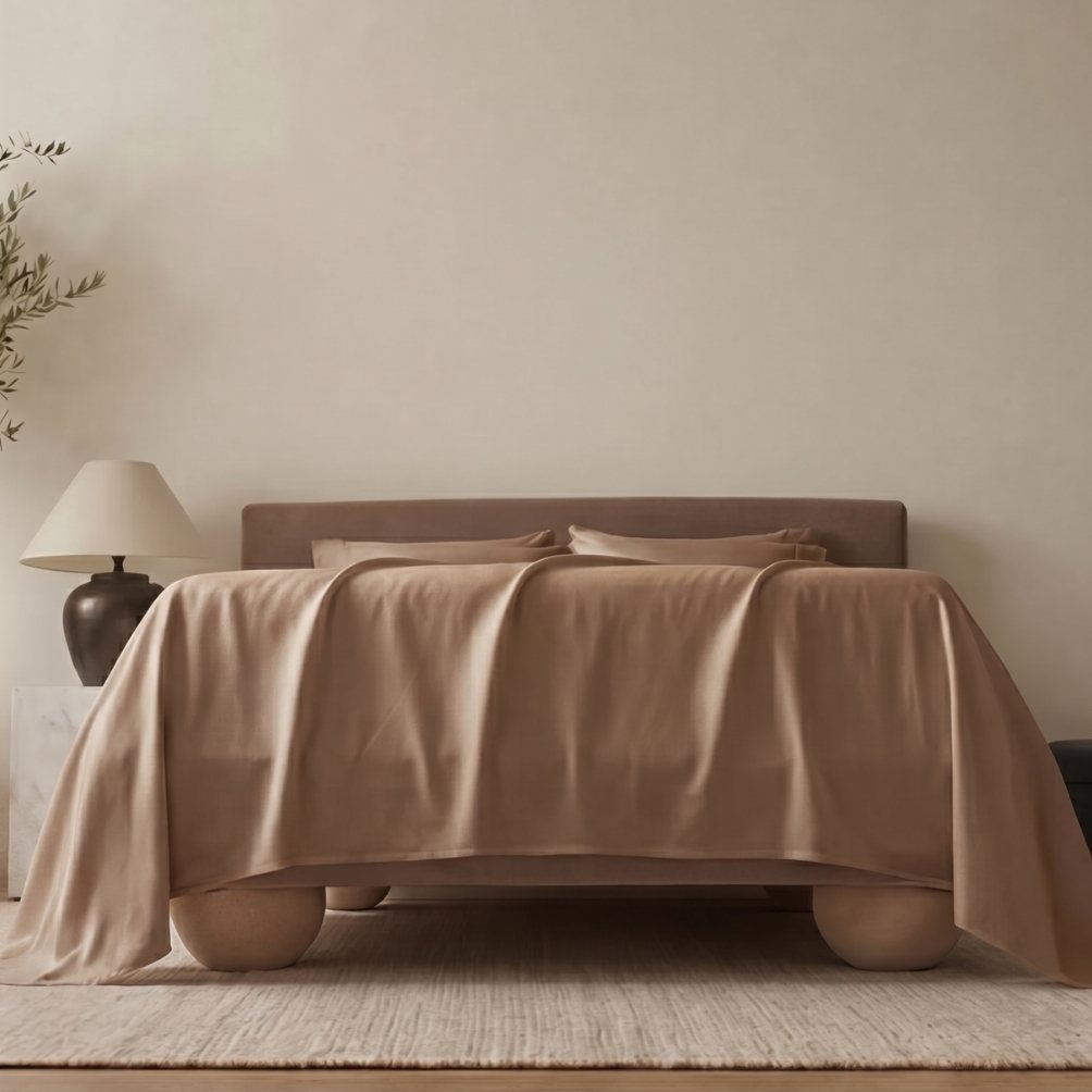 Bamboo Cooling Cover on bed in use
