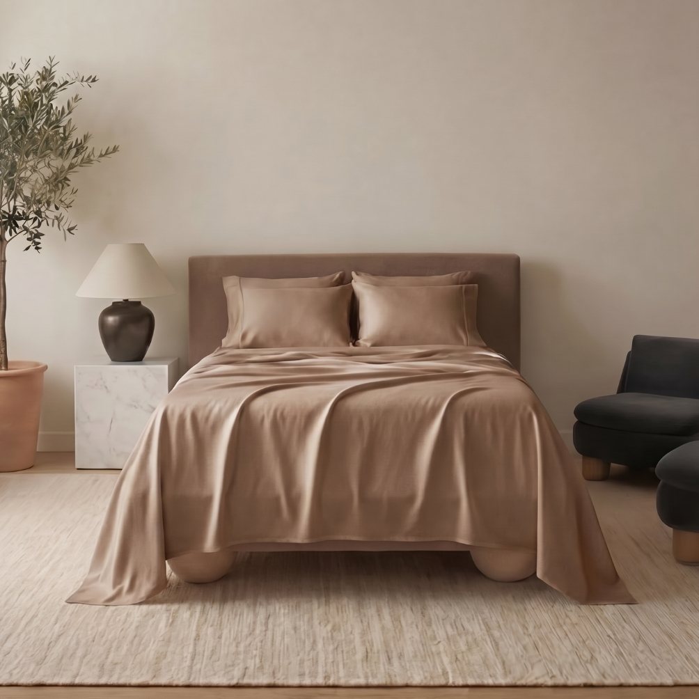 Bamboo Cooling Sleep Set 300TC bamboo viscose texture close-up