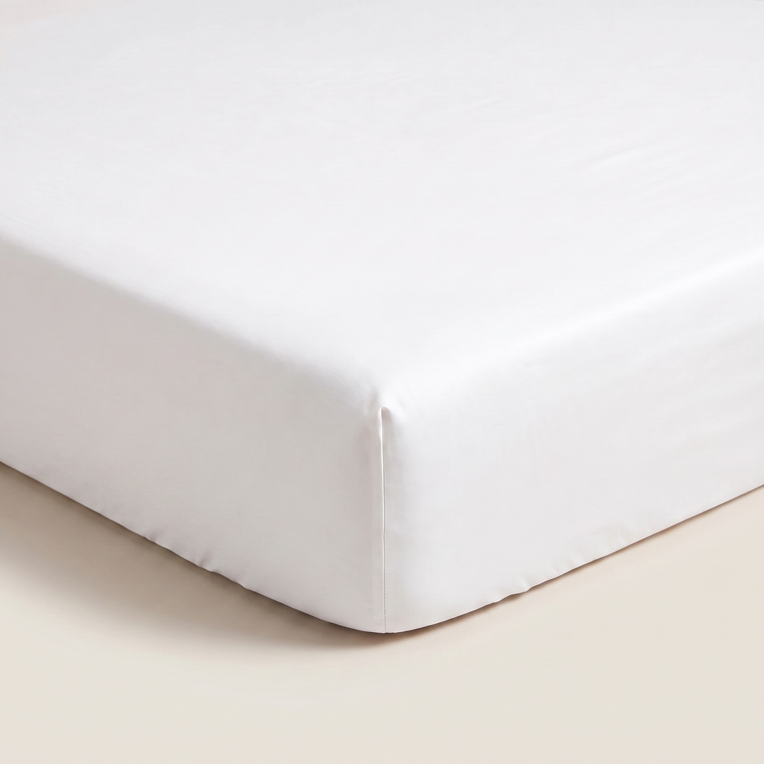 Bamboo Cooling Fitted Sheet in White - 300TC bamboo viscose sateen, 30cm deep corner