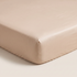 Bamboo Cooling Fitted Sheet in Cappuccino - 300TC bamboo viscose sateen, 30cm deep corner